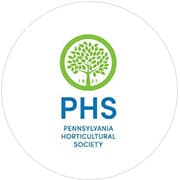 Logo of the Pennsylvania Horticultural Society featuring a tree and the acronym "PHS."
