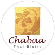 Logo of Chabaa Thai Bistro featuring a stylized floral design.