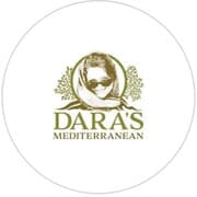 Logo for Dara's Mediterranean featuring a woman and olive branches.