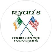 Logo featuring crossed Irish and American flags with the text "Ryan's Main Street Manayunk."