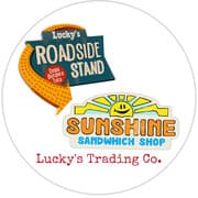 Logos for "Lucky's Roadside Stand" and "Sunshine Sandwich Shop" from Lucky's Trading Co.